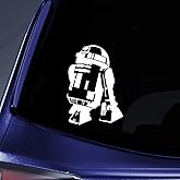 Bargain Max Decals Star Robot Silhouette Sticker Decal Notebook Car Laptop 5.5" (White)