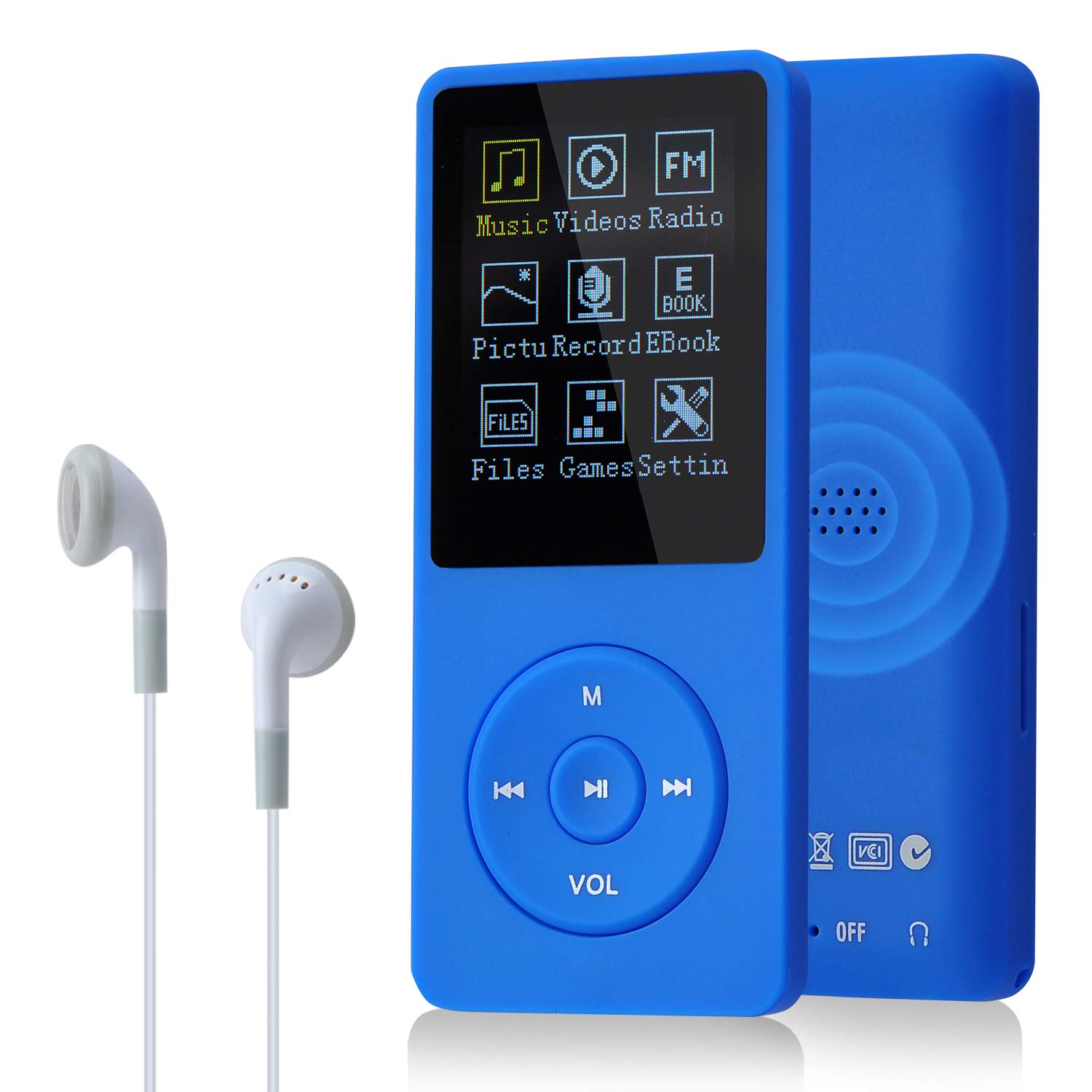 COVVY Slim Music Player 8 GB Portable Lossless Sound 70 Hours Screen MP3 Player Support up to 64 GB (Navy Blue)