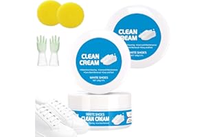 White Shoe Cleaner Cream,Rinse-Free White Shoe Clean Cream,Multi-functional Cleaning and Stain Removal Creams with Sponge (2)