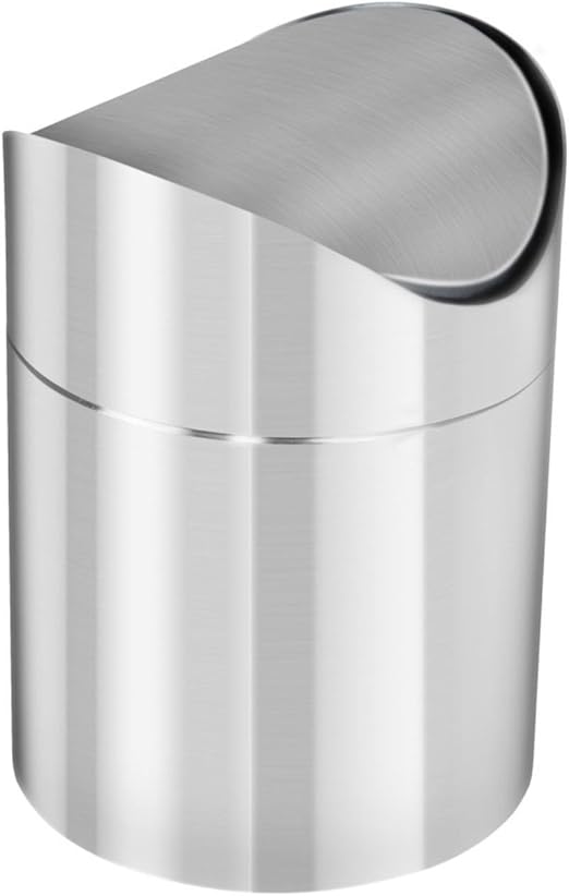 GEEZY 1.5L Stainless Steel Table Top Waste Recycling Rubbish Bin Swing