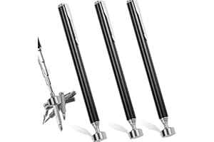 ANTEECANA 24” Durable Telescoping Magnetic Grabber/Retrieving Magnet with Pocket Clip，5 lb magnetic extension tool,3 Pack