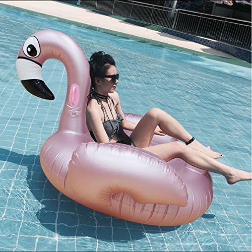 Veslagy Inflatable Flamingo Swimming Float Pool Float Pink Ride-On Swimming Ring Adults Children Water Holiday Party Toys Piscina 150CM