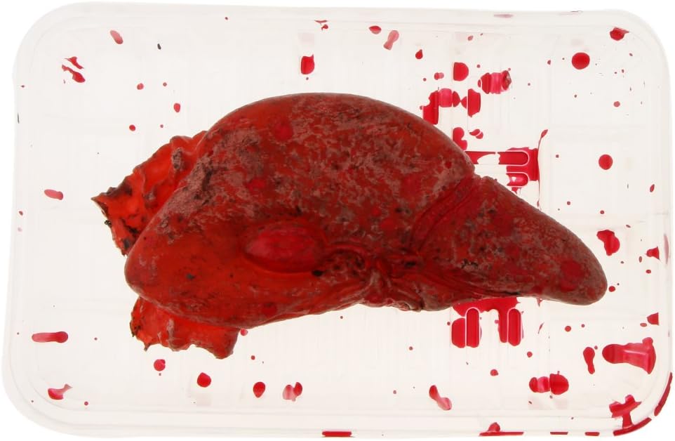 amleso Realistic Bloody Liver Organ Meal Box Haunted House Halloween Decorations
