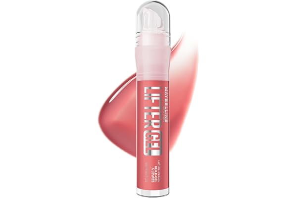 MAYBELLINE Lifter Oil-in-Gel Lip Gloss for Glassy, Bouncy Shine, Hydrating, Tinted Lip Balm and Moisturizer with Hyaluronic Acid and Passionfruit Oil, Strawberry Shake (Mauve Pink)