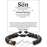 Someki To My Son Bracelet from Mom Dad Mens Rosary Tiger Eye Bracelet Bracelets Inspirational Birthday Gifts for Men Son Gifts from Mom