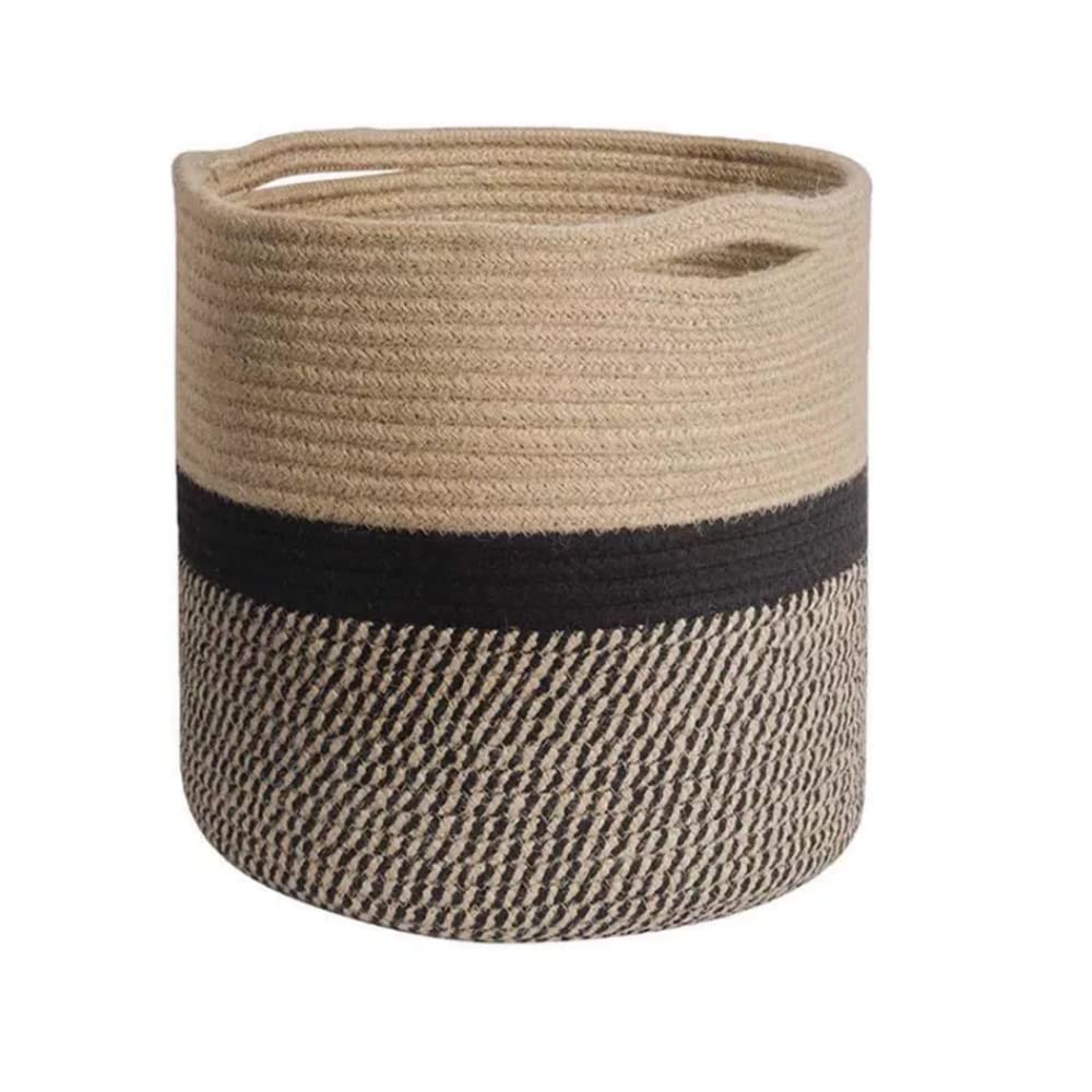 YDQUANI Woven Cotton Rope Plant Basket for Flower Pot Indoor Planters, 20 x 20 cm Jute Foldable Storage Basket Organizer Modern Decor Household Laundry Basket — image 1
