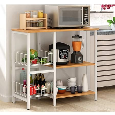 YJWOZ Estante De Cocina con Piso De Microondas, Estante De ...