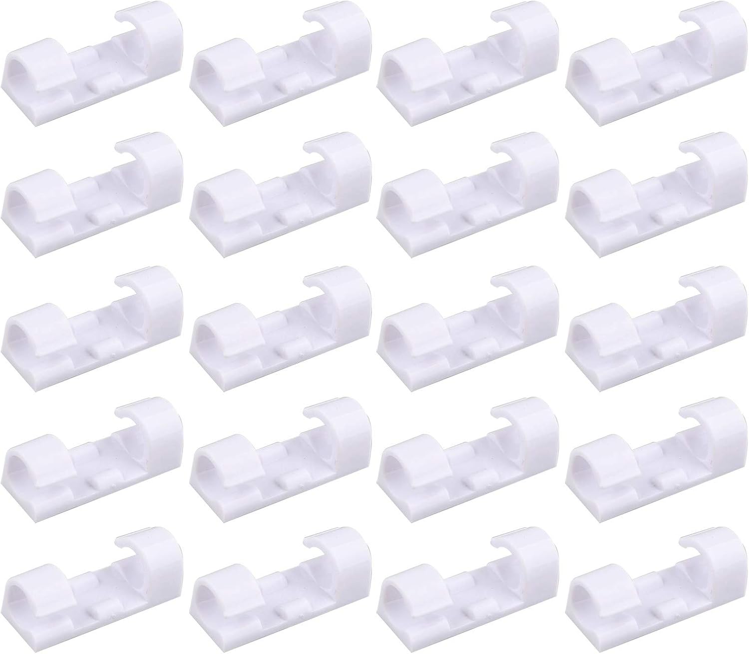 Futheda 20Pcs Strong Self-Adhesive Small Cable Clips Cable Drop Wire Holder