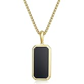 GAVU Men's Dog Tag Necklace, Crystal Pendant Necklace for Men