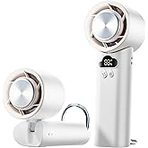 DooGooCoo [2025 Upgrade] Portable Cooler Handheld Fan, [Coldest Turbo Hand Fan] 15000RPM 24H Max Cooling Time Highly Speed (1-100) Hand Fan, Collapsible Mini Small for Travel, Office (White)