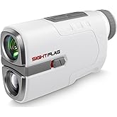 Golf Rangefinder with Slope, 1300 Yards Laser Range Finder Golf, 7.5X Magnification Flag Pole Locking Vibration Rechargeable Range Finders with Magnet Golf Accessories for Men Women Sightflag GF1