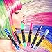 Hair Chalk Pens, LAWOHO 6 Colors Temporary Hair Chalks Salon, Non-Toxic Washable Hair Dye Colors for Halloween Christmas Birthday Party, Cosplay, Concert, Gifts for Girls Kids & Adults