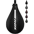 RDX Speed Bag Boxing Ball and Swivel Set, Maya Hide Leather Dodge Striking Mount Kit with Additional Bladder, MMA Muay Thai Punching Workout Kicking Martial Arts Training Home Gym Exercise Speedball