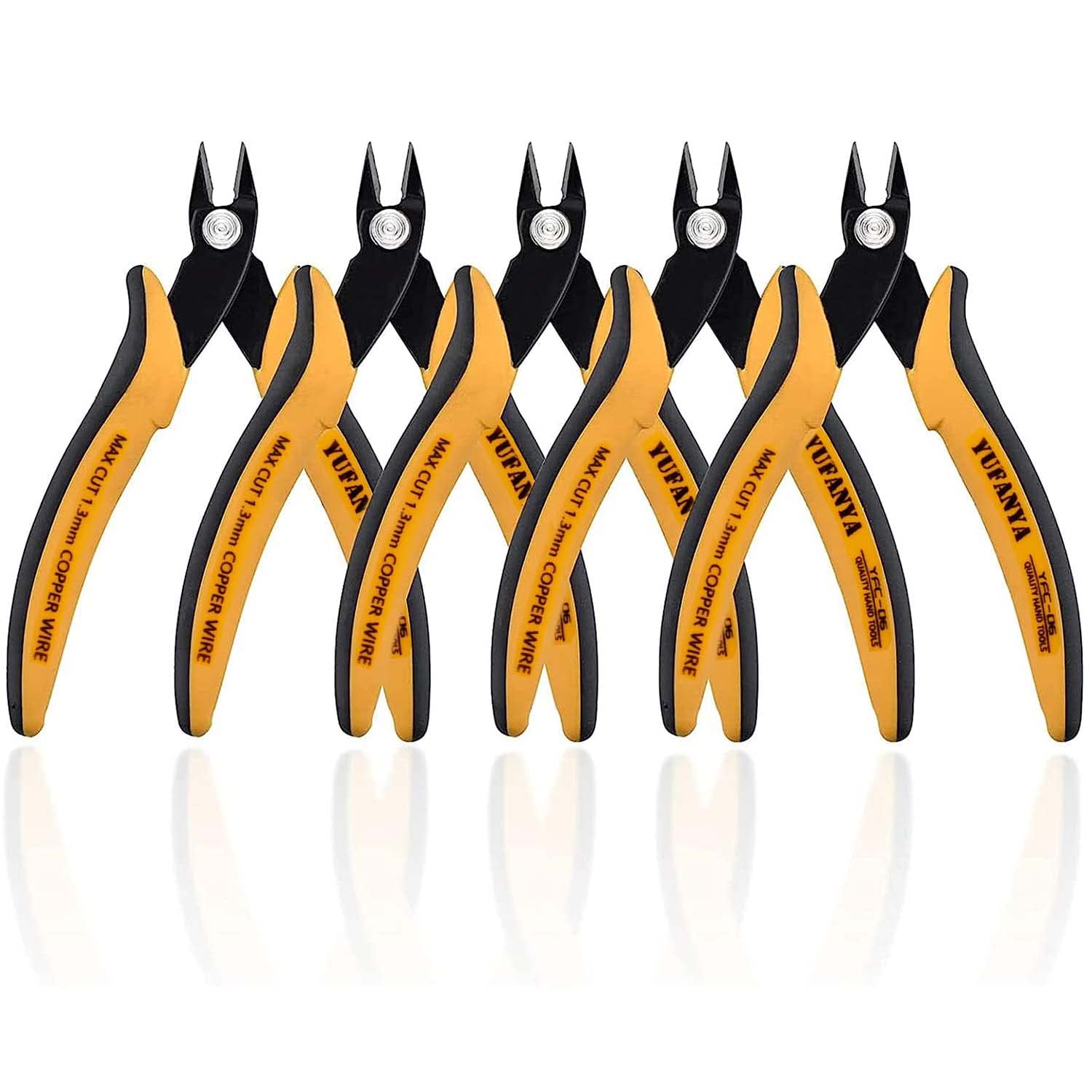 5pcs Micro Wire Cutter-Flush Cutters,Small Side Cutting Pliers,Flush Pliers Diagonal Side Cutters Wire Cutter Snips with Soft Grip for DIY Craft and Jewelry