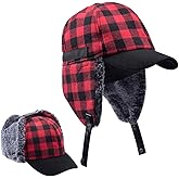Winter Plaid Warm Trapper Hat Fur Ear Flaps Buffalo Elmer Fudd Cadet Aviator Baseball Ushanka Cap Hunting Men Women Teen