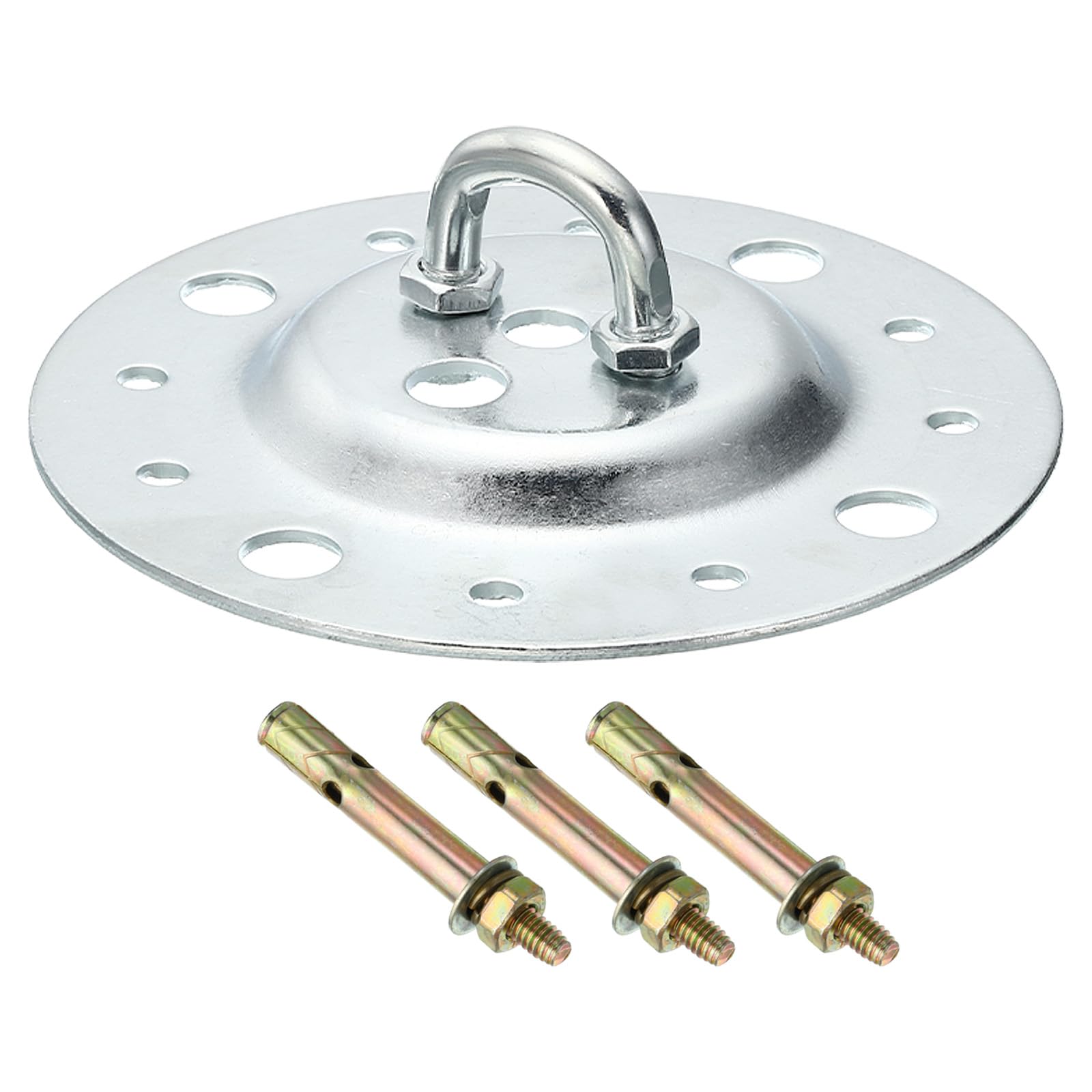 PATIKIL 306lbs 130mm Steel Ceiling Hooks, Ceiling Fan Hook Pad Eyes Plate Wall Hanger Hardware with Mounting Screws for Hanging Lamp Plant Baskets