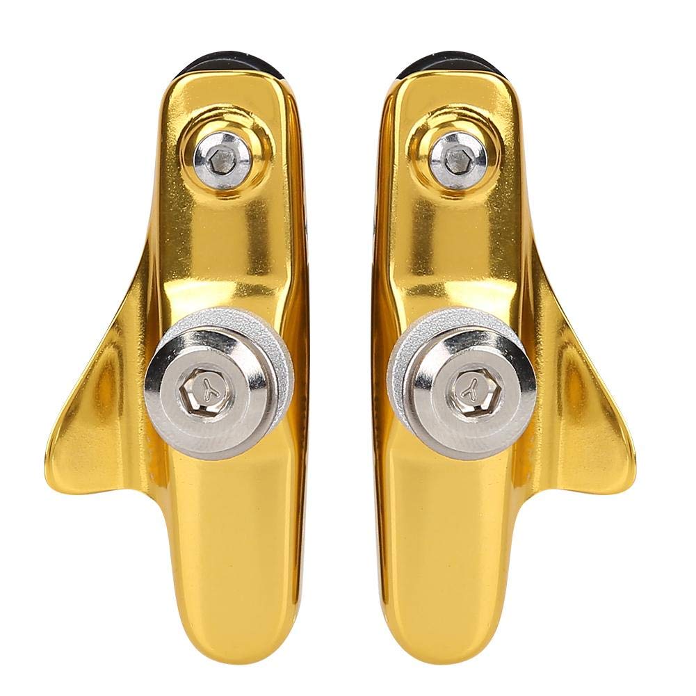 VGEBY1 1Pair Bicycle Brake Pads, Cycling Brake Shoes Caliper Bicycle Accessory for Road Folding Bike(Gold) Ride