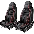 2 Seat Covers for Toyota FJ Cruiser 2007-2014,Premium Nappa Leather Car Seat Covers Car Seat Cushions,Waterproof Soft Seat Covers for Cars,Interior Accessories Airbag Compatible（Luxury-Black&Red）