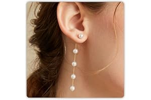 Pearl Earrings for Women, Pearl Drop Earrings Gold Boho Earrings as Wedding Jewelry for Her, Statement Silver Pearl Dangle Ea