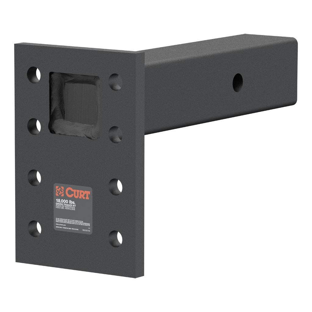 CURT 48329 Adjustable Pintle Mount for 2-1/2-Inch Hitch Receiver Black 18,000 lbs, 6-1/2-Inch Drop, 8-Inch Length