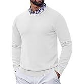 COOFANDY Mens Crewneck Sweater Pullover Knit Sweater Lightweight Sweaters with Ribbing Edge