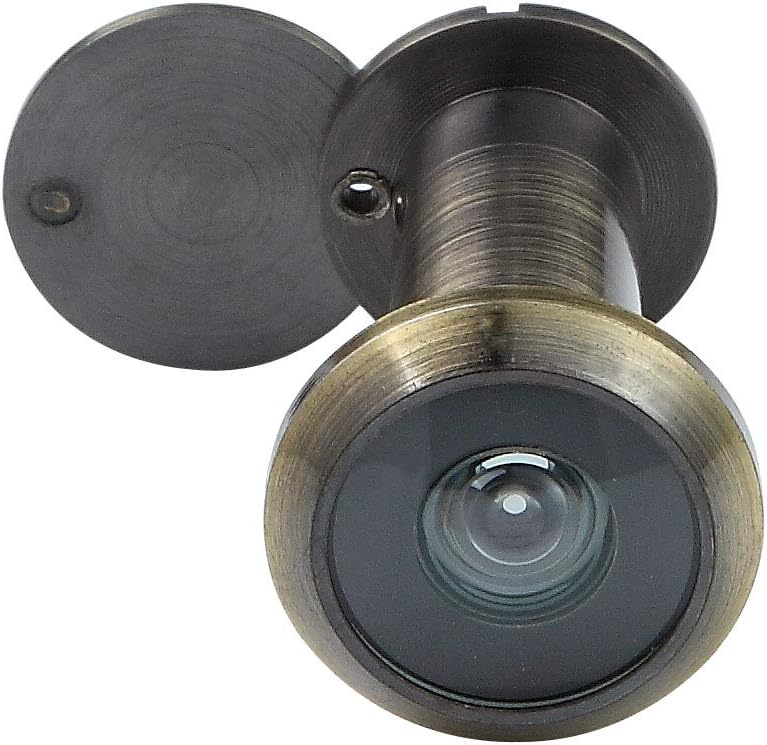 Forliggio Peephole Front Door Viewer with Privacy Cover, One-Way 220 Degrees in Antique Bronze