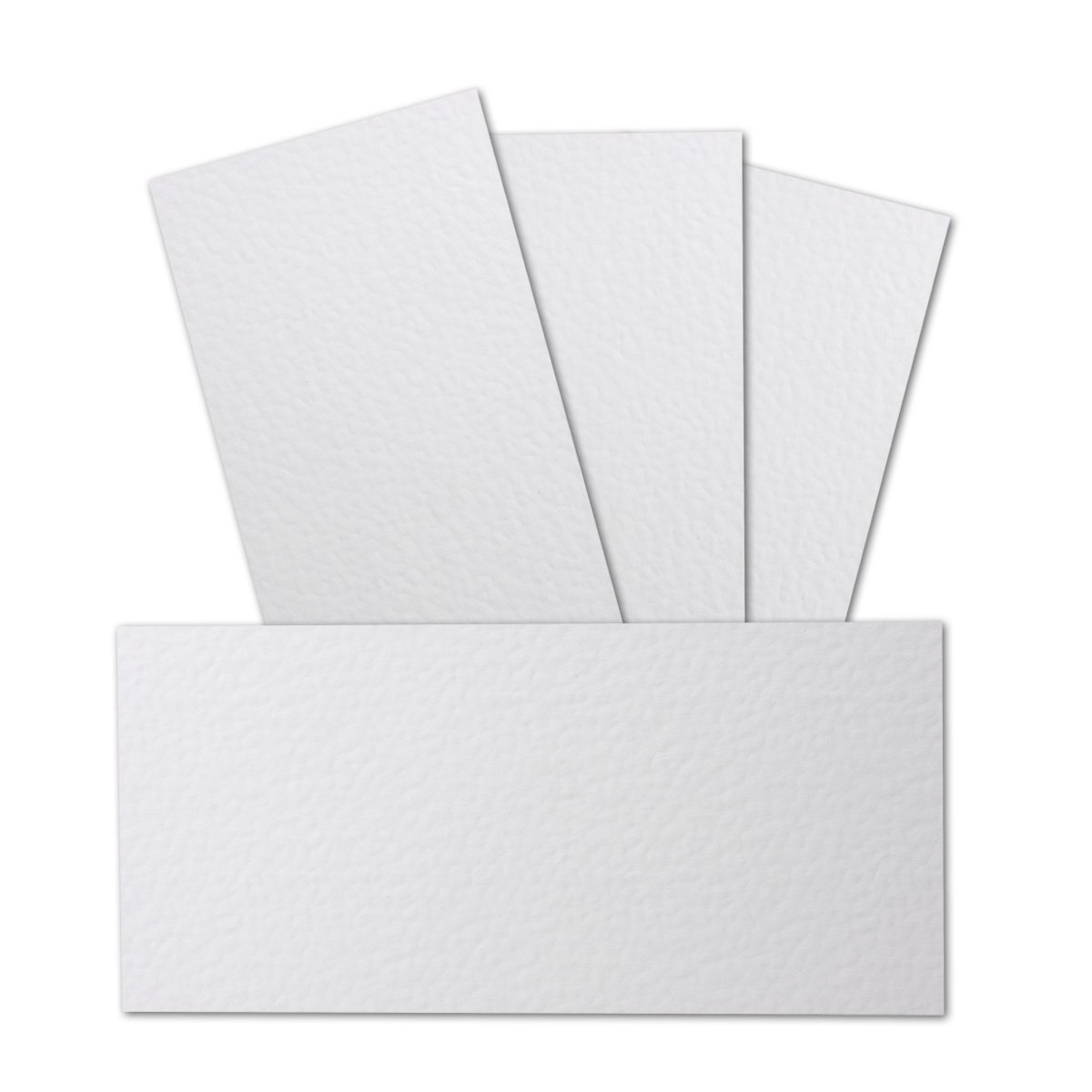 DL Box Hammered Finish White 99 x 210 mm – 246 gr/m² Without Frames – Ideal for Crafts, Scrap-Booking, Single Greeting Card Gustav Neuser 100 Stück White