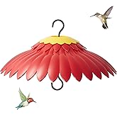 Beserie Squirrel Baffle Hummingbird Feeder Shade Cover Dome Shield Hang from Bird Feeders for Outdoors Squirrel Proof Protect Feed Red Yellow Attract Hummingbirds Moat Proof-14inch(Red)