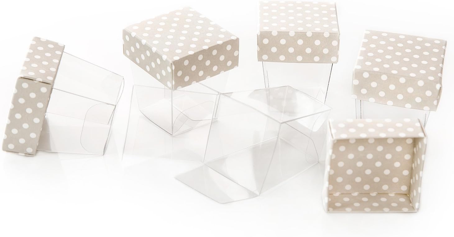 5 transparente Mini de regalo de cajas (3,3 x 3,3 x 5 cm), tapa ...