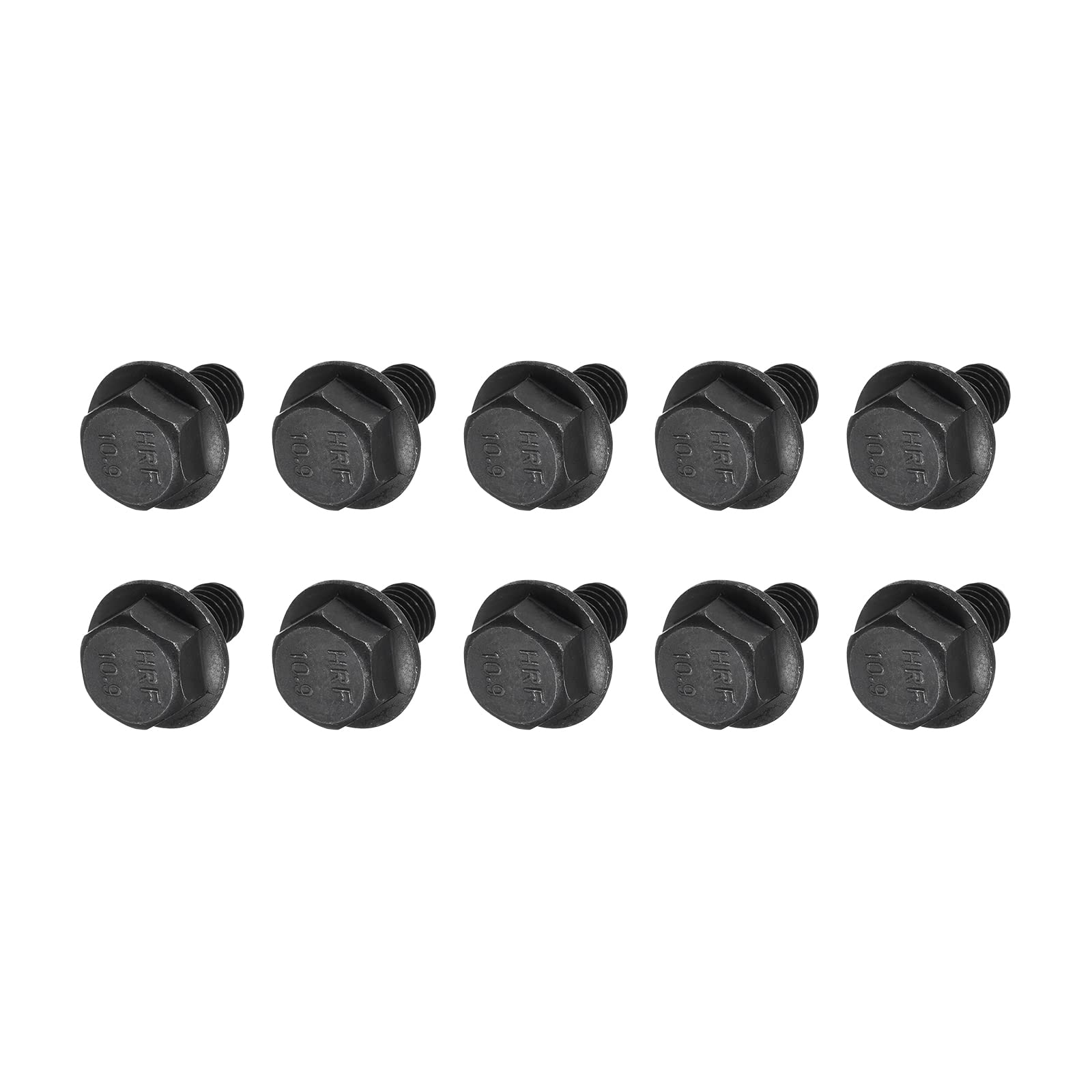 METALLIXITY Flanged Hex Head Bolts (M6x12mm) 10pcs, Hexagon Bolt Fully Thread Screw - for House Construction Hardware Fasteners
