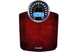 EILISON Highly Advance 2-in-1 Digital & Analog Weighing Scale for Body Weight-400lbs, 4 High Precison GX Sensor Accurate, Thick Tempered Glass, Extra Large Display (Red)