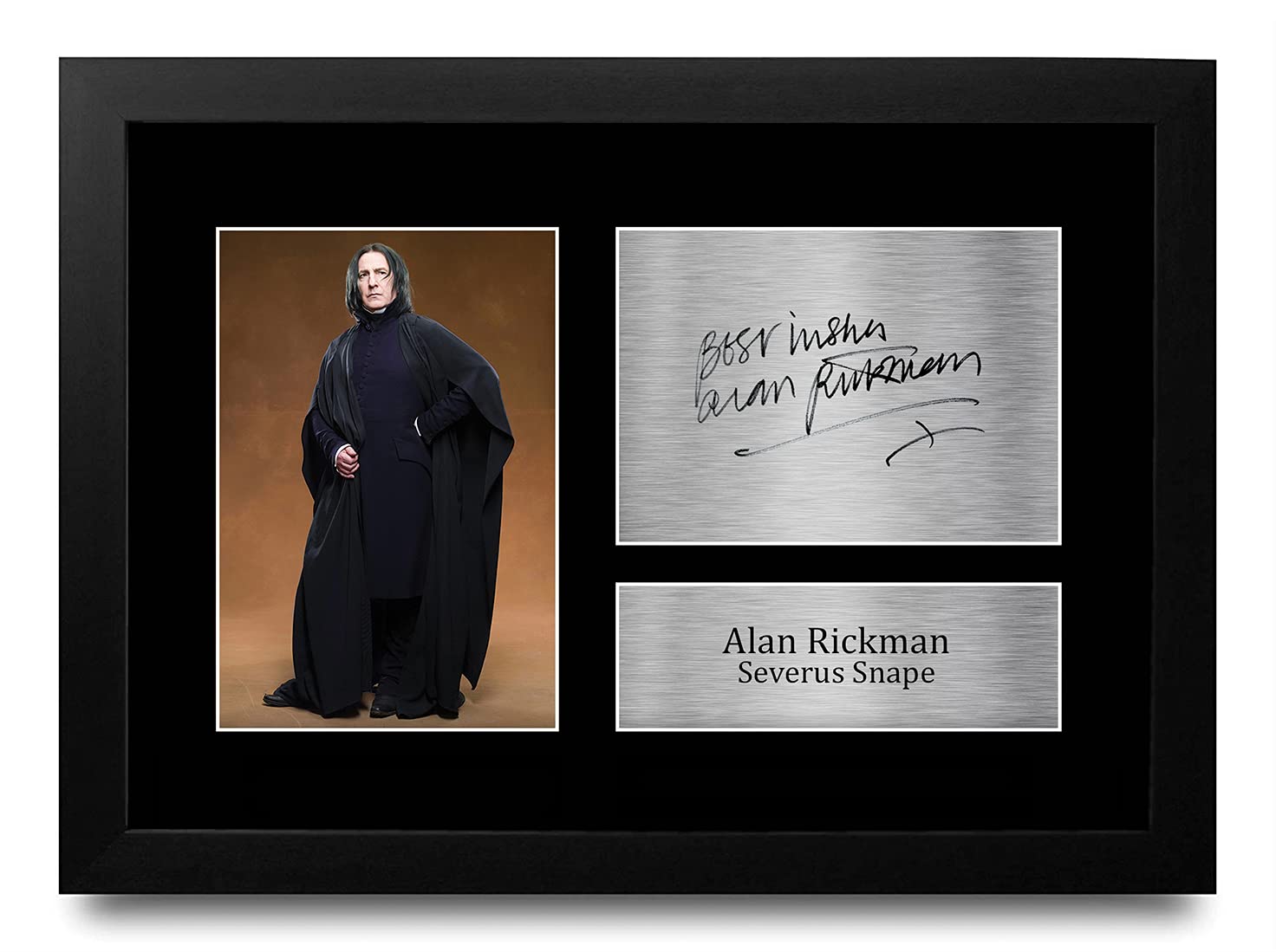 HWC Trading FR A4 Alan Rickman Harry Potter Severus Snape Gifts Printed Signed Autograph Picture for Movie Memorabilia Fans - A4 Framed