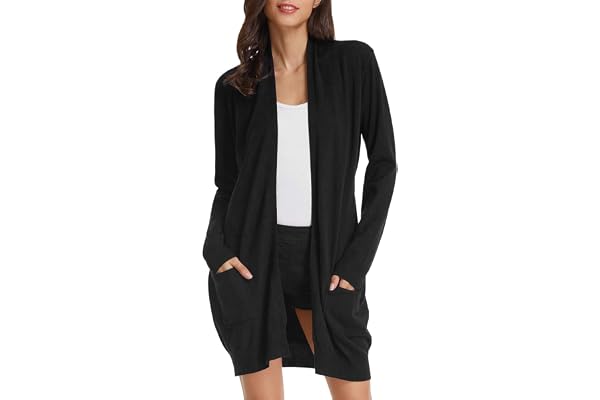GRACE KARIN Women Lightweight Cardigan Sweaters with Pocket Long Sleeve Shrugs