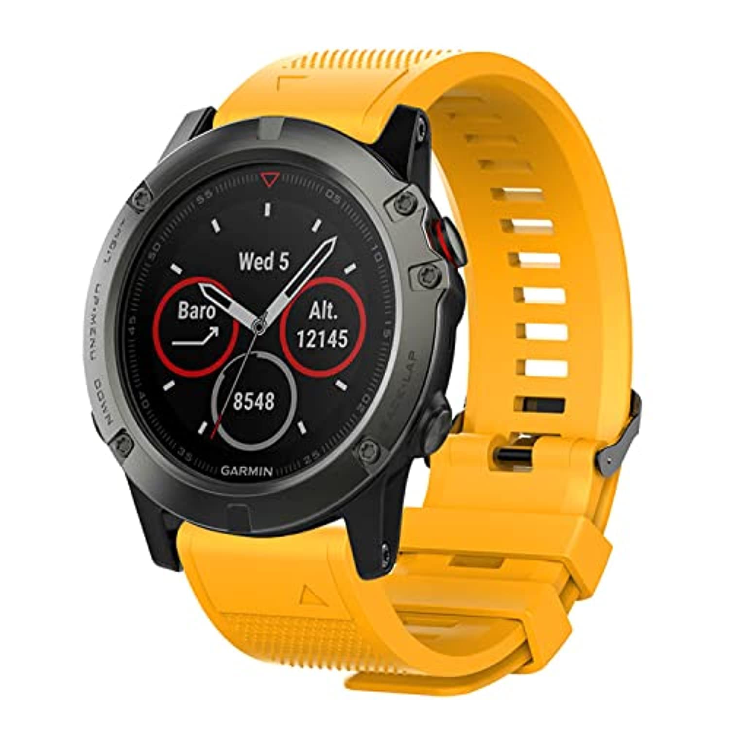 22mm Band Bracelet Strap Compatible for Garmin Fenix 7,Fenix 6,Fenix 6 Pro,Fenix 5,Fenix 5 Plus,Approach S60 S62,Forerunner 935 945,Quick Release Strap Wristband (Yellow)