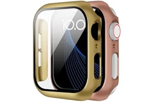 (2 Pack) Compatible with Apple Watch Series 10/9/8/7/6/5/4, Featuring a Tempered Glass Screen Protector and a Hard PC case fo