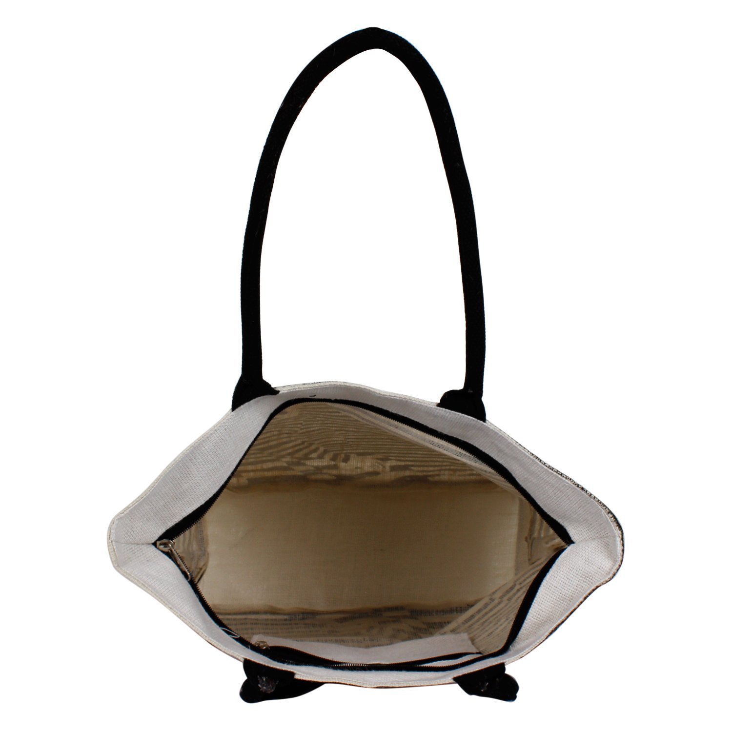 utsav kraft women's tote bag (black and white)