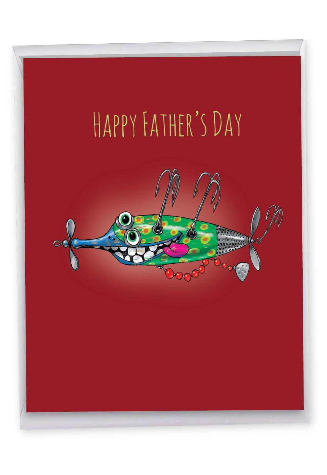 The Best Card Company - 1 Jumbo Big Father's Day Card for Dad, Pa, Pop, Daddy, Stepfathers with Envelope (8.5 x 11 Inch) - Appreciation Notecard, Love for Father - Off the Hook J5643GFDG