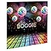 70s Party Decorations Pack - Disco Ball Whirls 70s Theme Back Back Drop and Disco Tablecover
