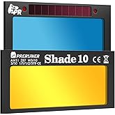 Preruner Core Series Gold Shade 10 Auto Darkening Welding Lens 2"x4 1/4", Slim 0.2" Welding Lens with Cool Blue Puddle View for Pancake &amp; Sugar Scoop Welding Hoods