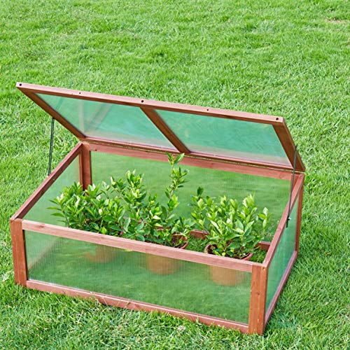image for AMERLIFE Cold Frames Mini Greenhouse Portable Wooden Cold Frame Greenh