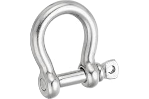 PATIKIL Screw Pin Shackle 10mm 3/8" 1146lb, 316 Stainless Steel Forged Bow Shackle Marine Grade for Chains Wire Rope Outdoor,