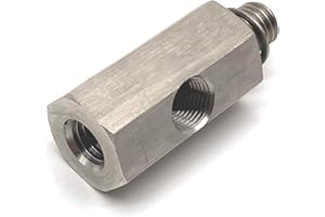 Larlansz Oil Pressure Sensor Tee Adapter M12 1.5 to 1/8 NPT Turbo Supply Feed Line Gauge Stainless Steel