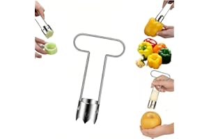 Stainless Steel Red Bell Pepper Seed Corer & Vegetable Fruit Corer Tool – Kitchen Gadget for Removing Seeds from Peppers, Veg