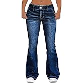 Flamingals Low Rise Boot Cut Jeans for Women Butt Lifting Western Pants with Pockets Flare Jeans Women
