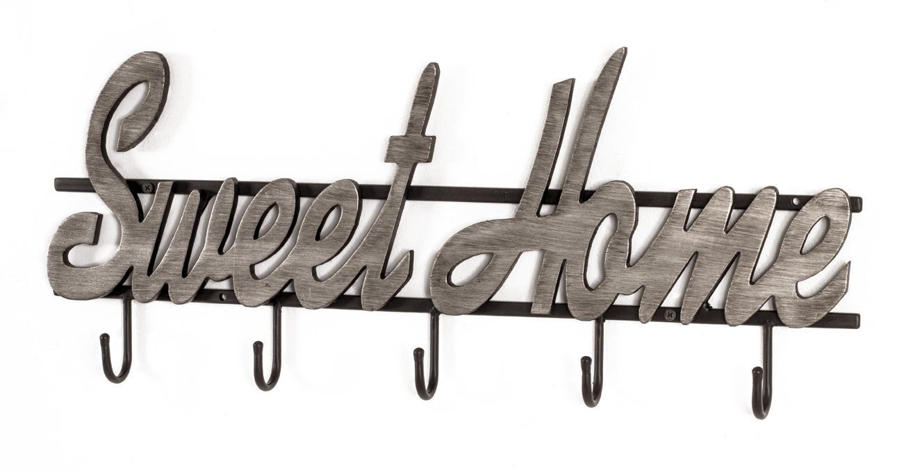 HAKU Wardrobe Black, Silver, Mdf, Metal - Dim.: W 60 cm X H 24 cm X D 4 cm, Style: Industrial