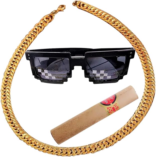 Rapper Goldkette Aus Kunststoff - 90er Hip Hop Schmuck Für Partys & Cosplay