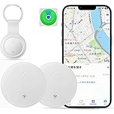 Smart Tag-2 Pack Item Finder Works with Apple Find My (iOS Only) App, Tracking Tags, Luggage tag, Trakcer Tag Locator for Keys, Luggage, Backpack etc. (Not for Android) White
