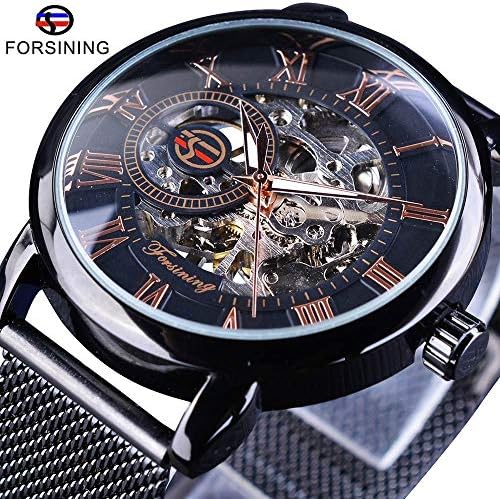 Watches Fashion Engraving Men Watches Top Luxury Mechanical Skeleton Wrist Watch Clock Men