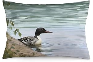 KLJHNVBM Loon Nature Birds Throw Pillow Cover 12 "x20 - Soft Plush Pillow Covers Double Sided Print Decorative Throw Pillow C