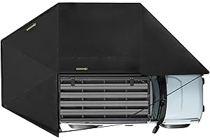 BUNKER INDUST 270 Degree Awning Free Standing, Vehicle Overland Awning Built-in LED Light - Three Colors, Car Driver Side, Waterproof Wind Resistant for SUV Van Truck Camper